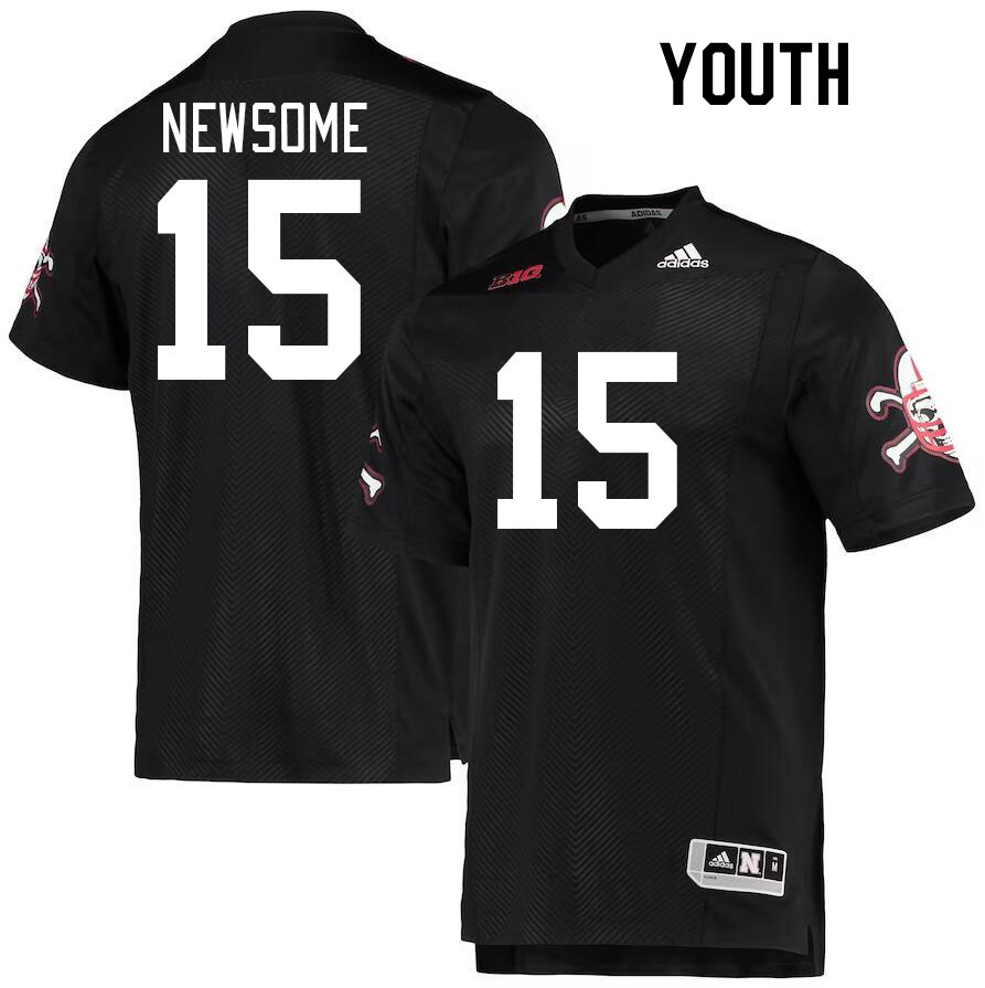 Youth #15 Quinton Newsome Nebraska Cornhuskers College Football Jerseys Stitched Sale-Black